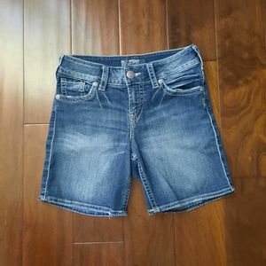 Silver jean shorts